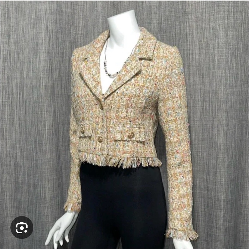 Chic Women's Woven Blazer - Multicolor